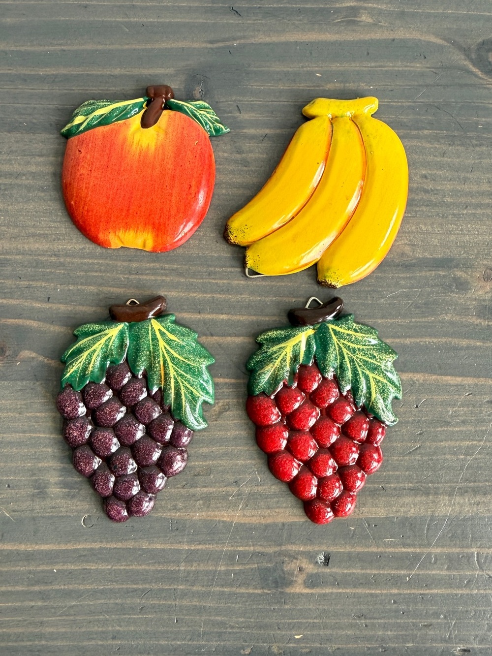 x vintage plastic produce magnets